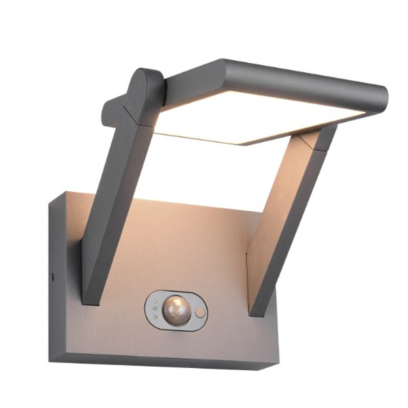 Anthrazit Solar Außen Wandleuchte Modern, Maku, 5W, White Switch LED, IP65