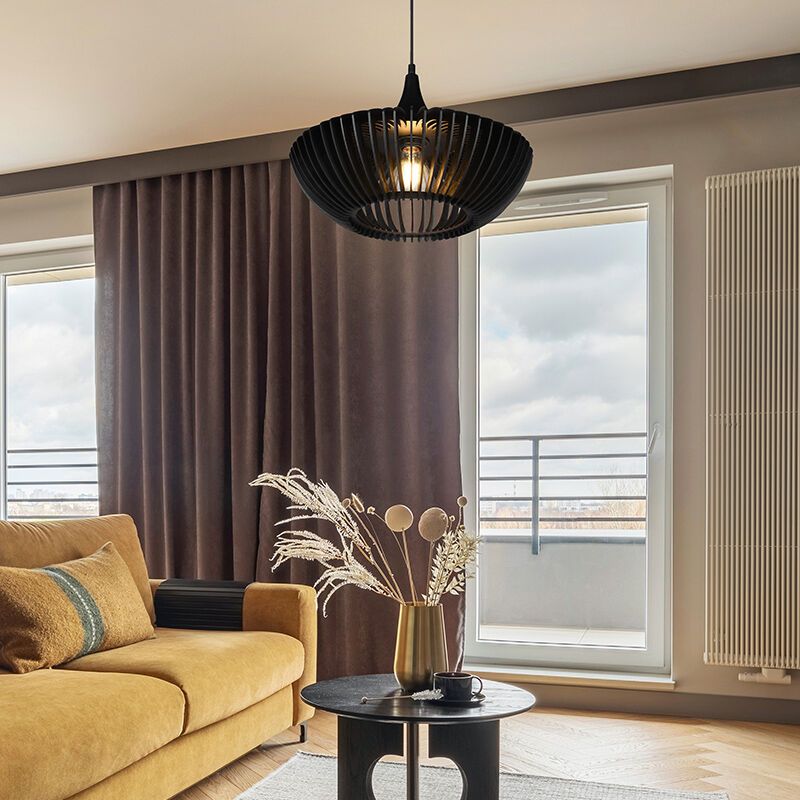 Holz Pendelleuchte Schwarz, Mirjan