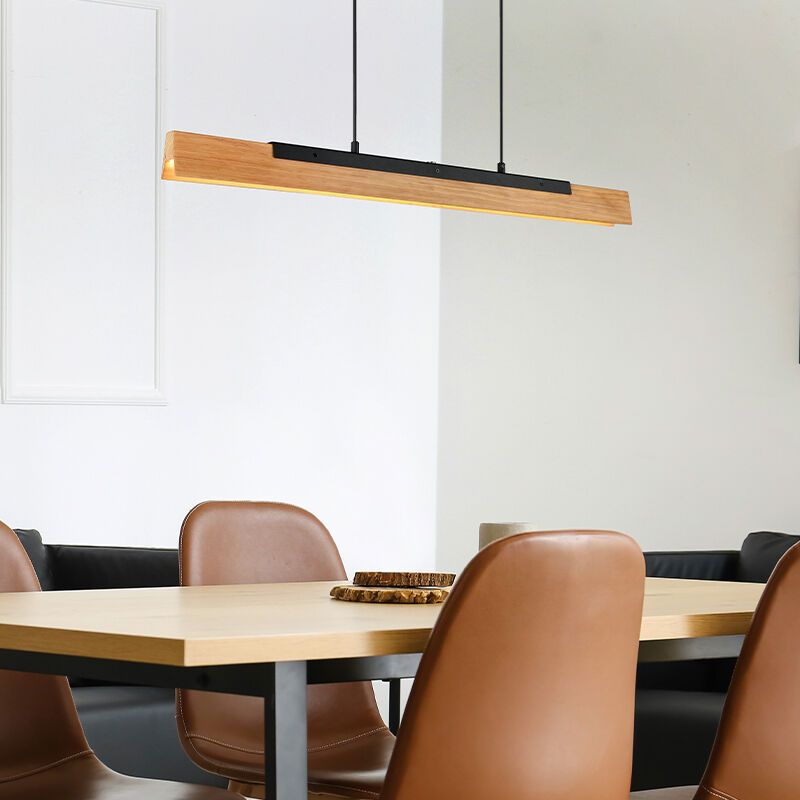 Holz Pendelleuchte Braun, Neville, 25W, 3000K LED, 3-stufig dimmbar Holz Pendelleuchte Braun, Neville, 25W, 3000K LED, 3-stufig dimmbar