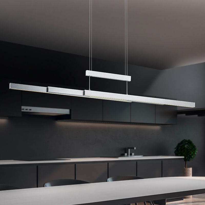 Nickel Pendelleuchte Esszimmer Modern, Jessey, 42W, warm- bis kaltweiß einstellbare LED, mit Touch-Dimmer Nickel Pendelleuchte Esszimmer Modern, Jessey, 42W, warm- bis kaltweiß einstellbare LED, mit Touch-Dimmer