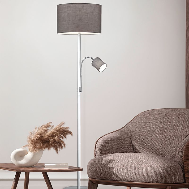 Graue Stehlampe Modern, Ledbury, mit Schalter Graue Stehlampe Modern, Ledbury, mit Schalter