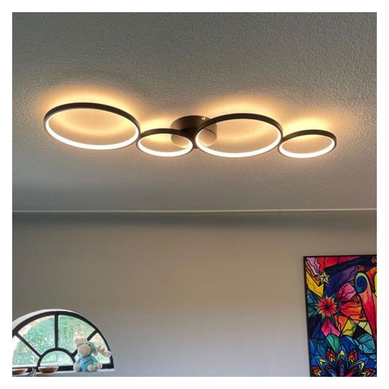 Schwarze Deckenlampe Modern, Robon, 37W, 3000K LED