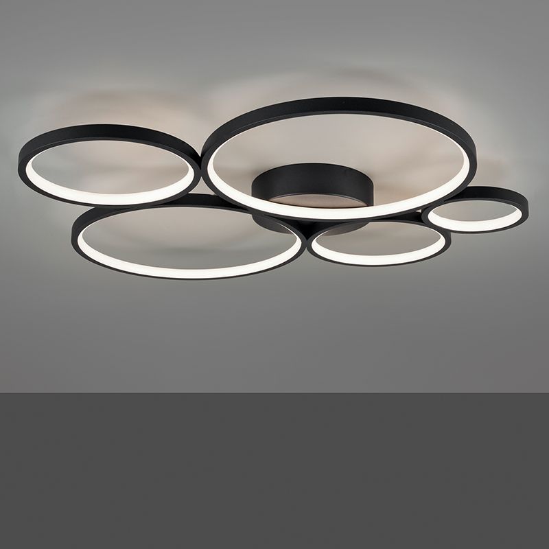Schwarze Deckenlampe Modern, Robon, 49W, 3000K LED