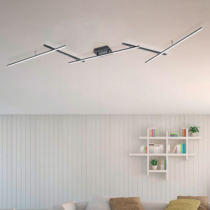 Schwarze Deckenlampe Modern, Nadja, 22W, RGBW LED, mit Fernbedienung