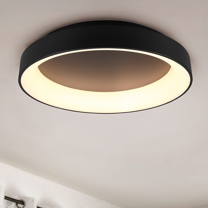 Schwarze Deckenlampe Modern, Jered, 48W, warm- bis kaltweiß einstellbare LED, mit Fernbedienung