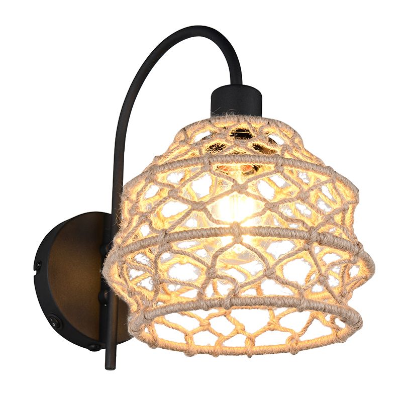 Braune Wandleuchte Landhaus, Liduina, mit Schalter Braune Wandleuchte Landhaus, Liduina, mit Schalter