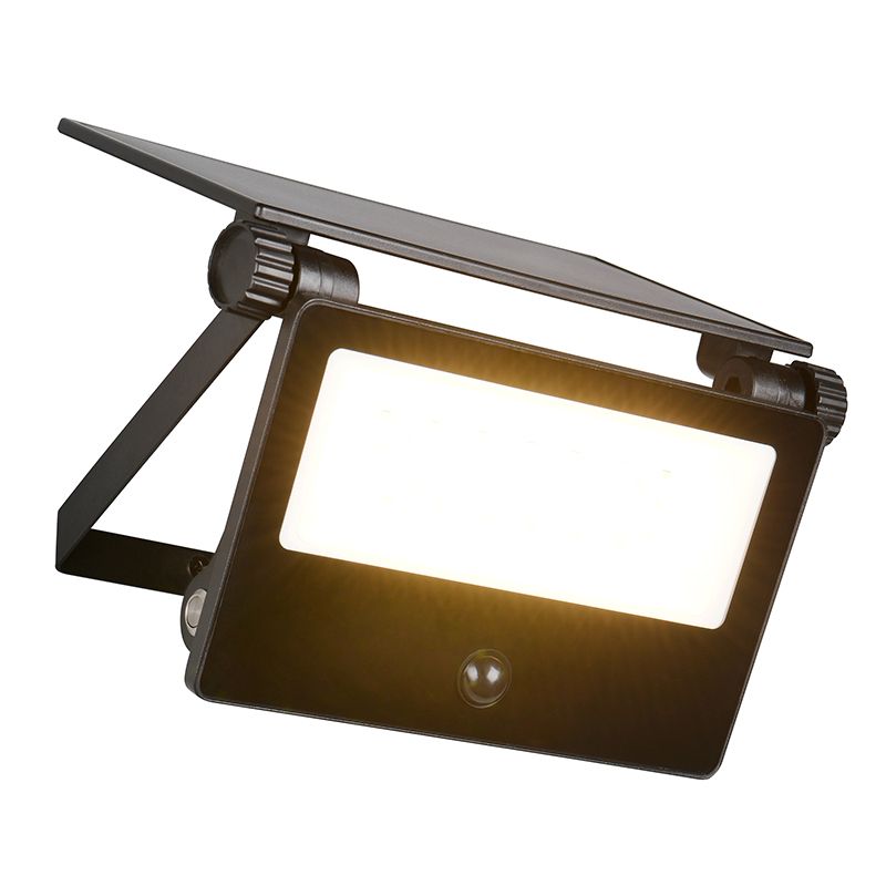 Schwarze Solar Außen Wandleuchte Modern, Mihriban, 18W, White Switch LED, IP54