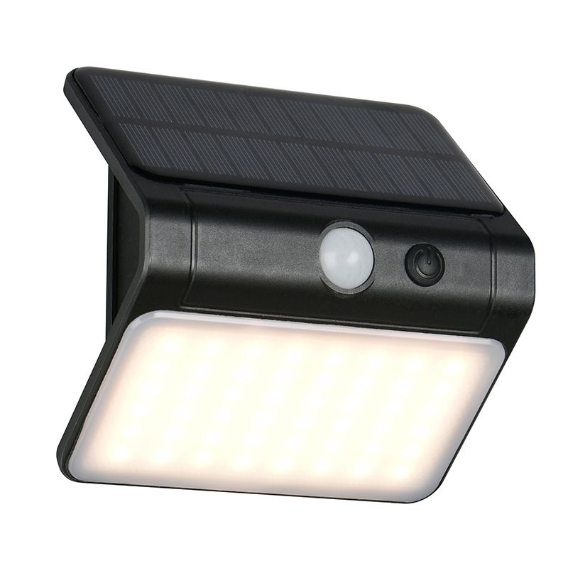 Schwarze Solar Außen Wandleuchte Kunststoff, Mijs, 2,5W, 4000K LED, IP44 Schwarze Solar Außen Wandleuchte Kunststoff, Mijs, 2,5W, 4000K LED, IP44