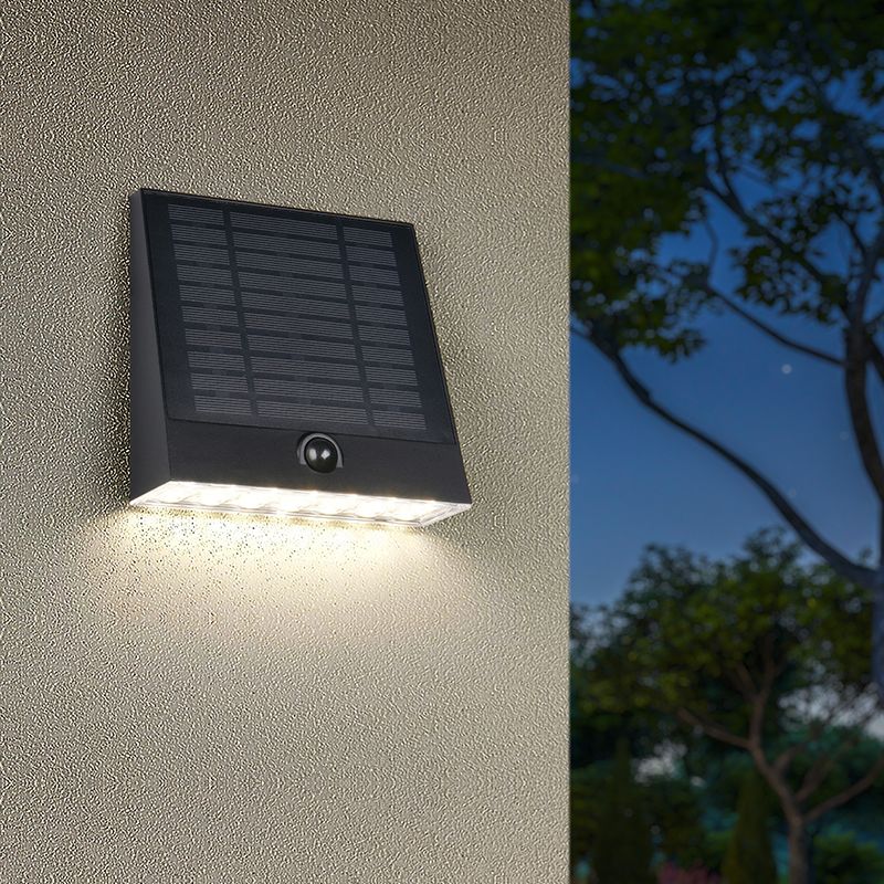 Schwarze Solar Außen Wandleuchte Modern, Pontus, 6W, 4000K LED, IP44 Schwarze Solar Außen Wandleuchte Modern, Pontus, 6W, 4000K LED, IP44