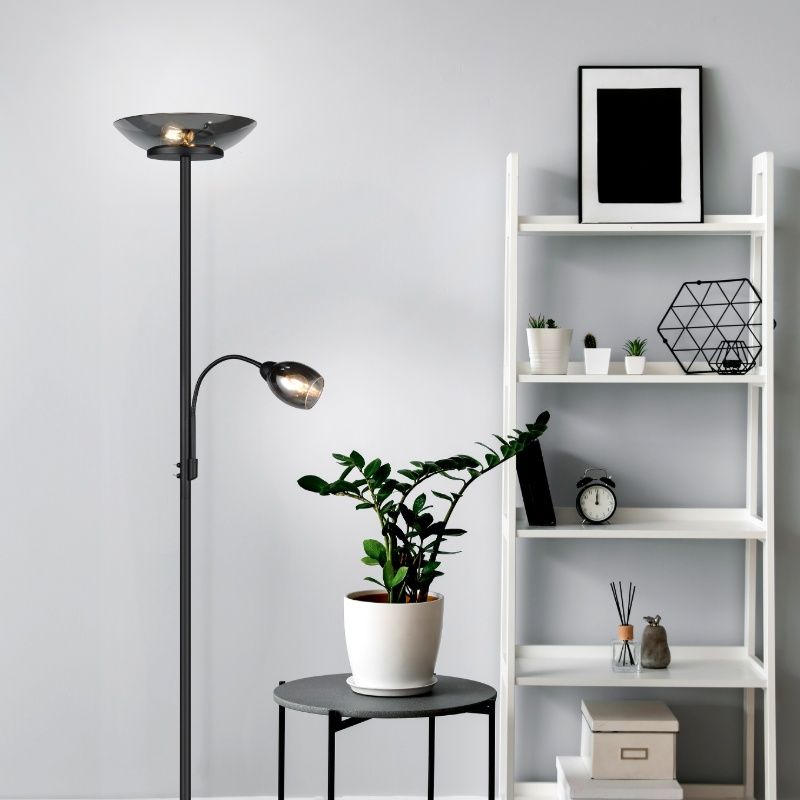 Schwarze Stehlampe Modern, Larry, mit Schalter