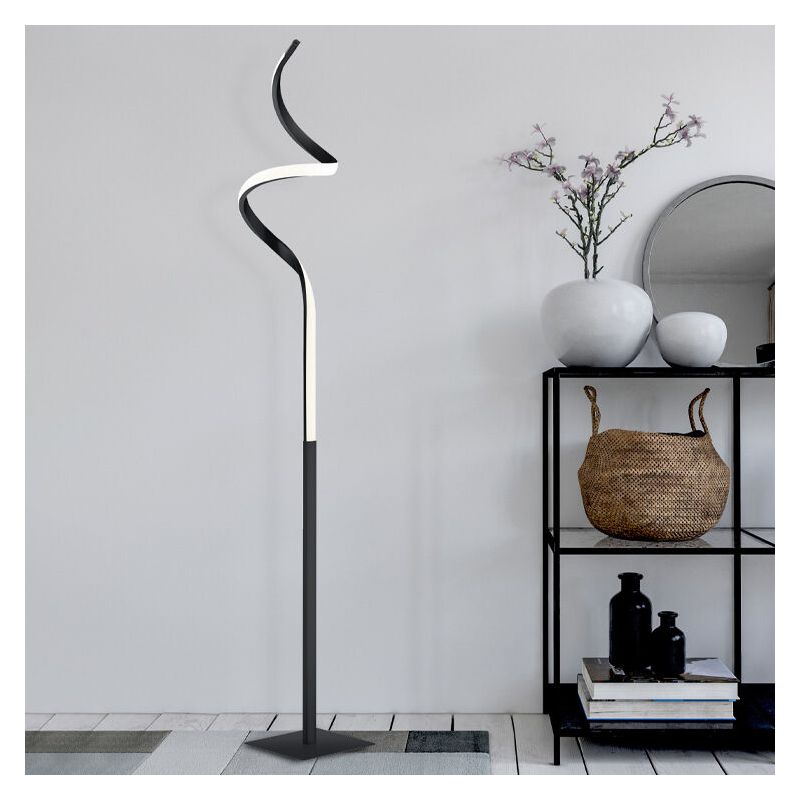 Schwarze Stehlampe Modern, Aby, 11W, 3000K LED, mit Touch-Dimmer
