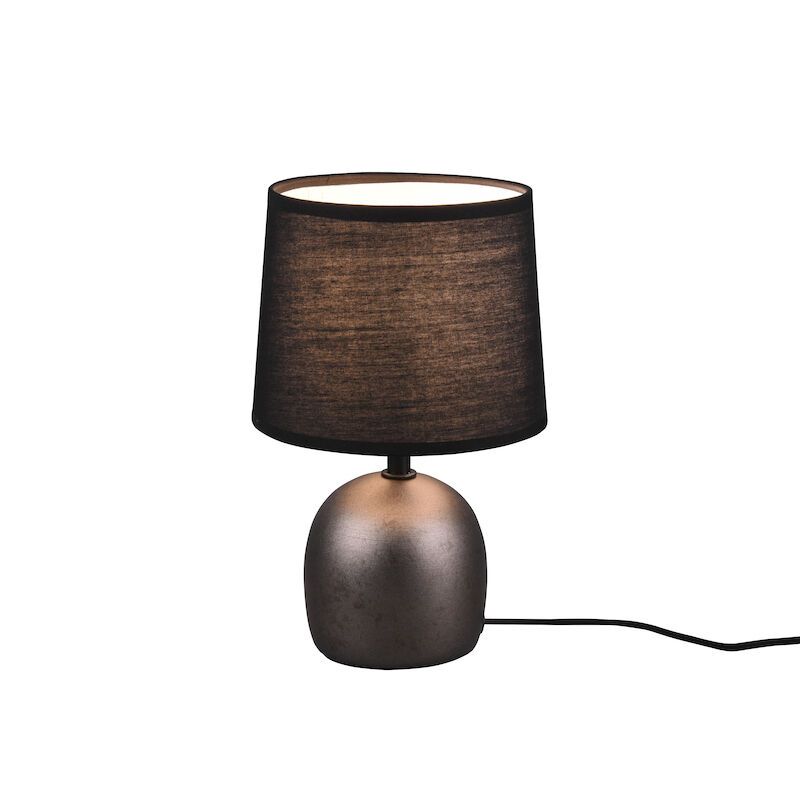 Keramik Tischleuchte Nickel, Myrna, mit Schalter