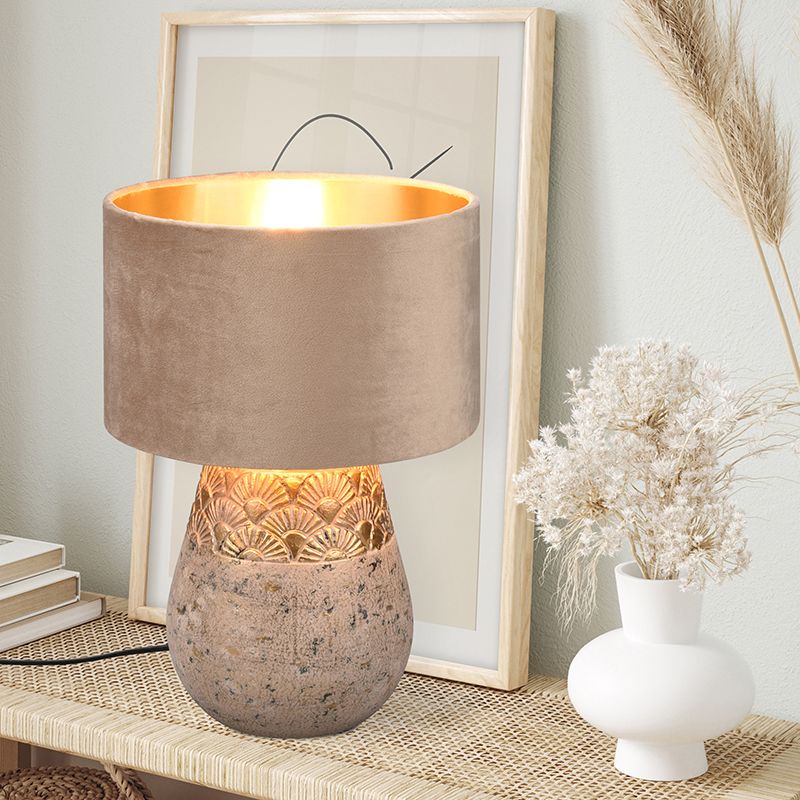 Graue Tischleuchte Orientalisch, Selim, mit Schalter Graue Tischleuchte Orientalisch, Selim, mit Schalter