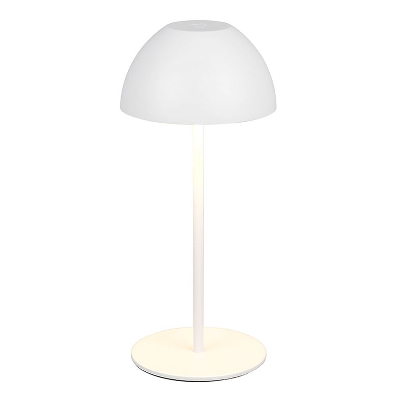 Weiße aufladbare Tischlampe Kunststoff, Mikhail, 2W, 3000K LED, IP44, mit Touch-Dimmer Weiße aufladbare Tischlampe Kunststoff, Mikhail, 2W, 3000K LED, IP44, mit Touch-Dimmer