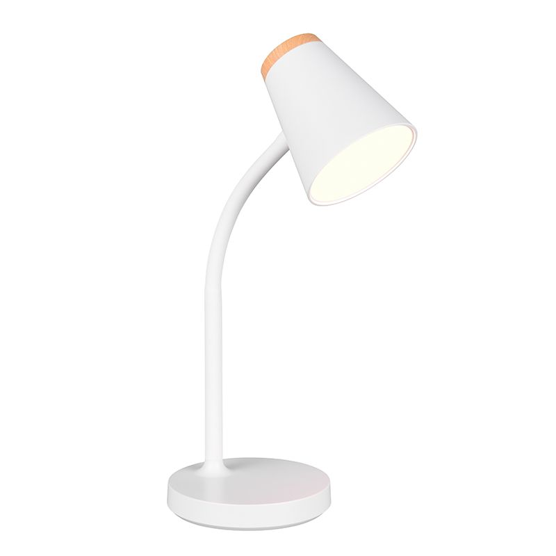 Weiße Tischleuchte Modern, Rahul, 4,5W, 3000K LED, mit Schalter Weiße Tischleuchte Modern, Rahul, 4,5W, 3000K LED, mit Schalter