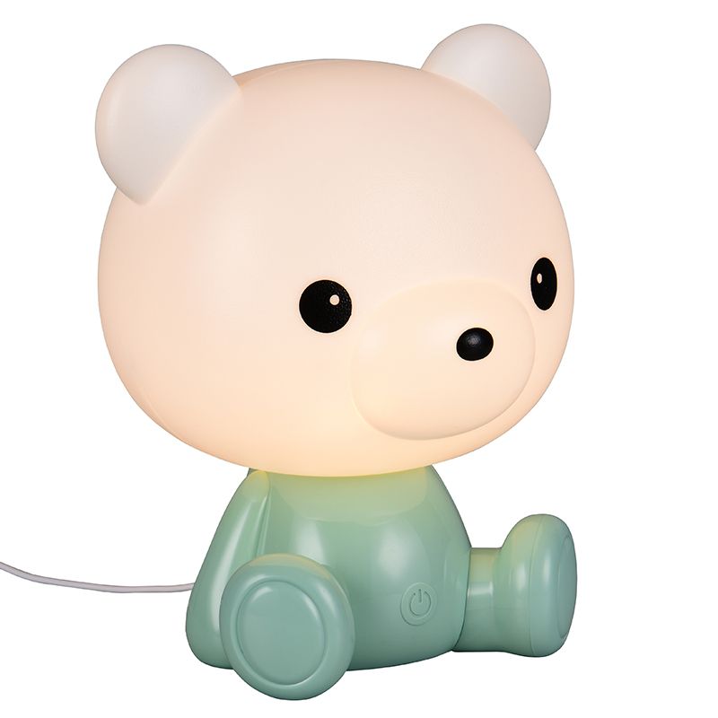 Grüne Kinderzimmer Tischleuchte Kunststoff, Lumibear, 0,3W, RGB LED, mit Schalter Grüne Kinderzimmer Tischleuchte Kunststoff, Lumibear, 0,3W, RGB LED, mit Schalter