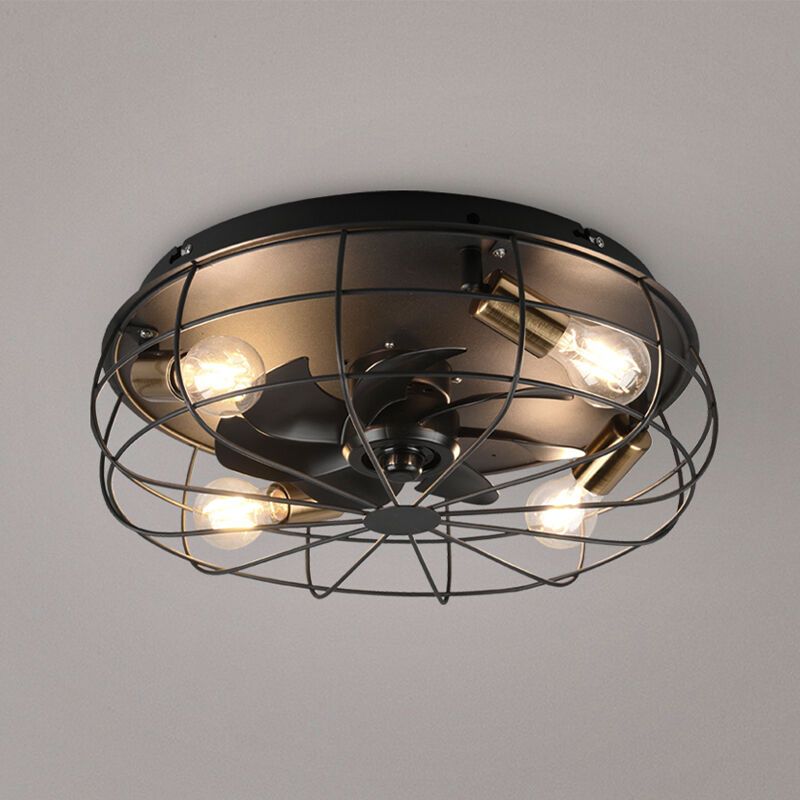 Schwarze Deckenventilator Modern, Roberto, mit Fernbedienung