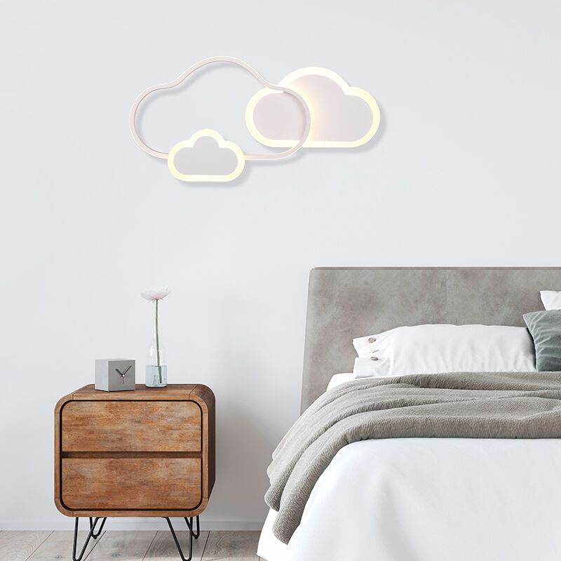 Weiße Kinder Deckenleuchte Modern, Cemil, 29W, RGBW LED, mit Fernbedienung