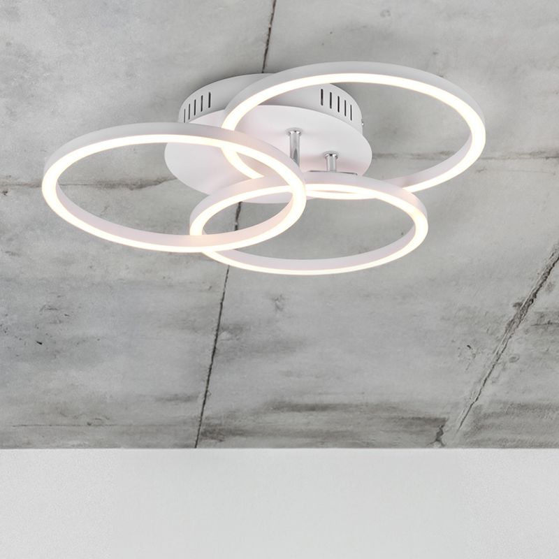 Weiße Deckenlampe Modern, Kobus, 27W, warm- bis kaltweiß einstellbare LED, mit Fernbedienung Weiße Deckenlampe Modern, Kobus, 27W, warm- bis kaltweiß einstellbare LED, mit Fernbedienung