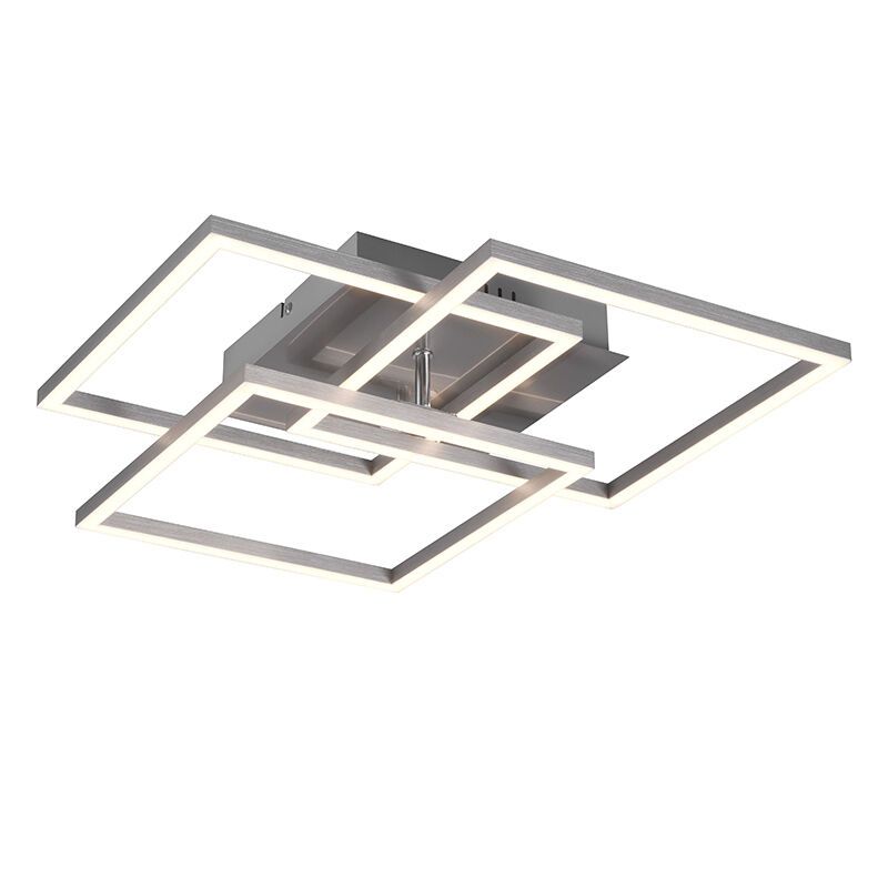 Nickel Deckenlampe Modern, Bibiana, 28W, warm- bis kaltweiß einstellbare LED, mit Fernbedienung