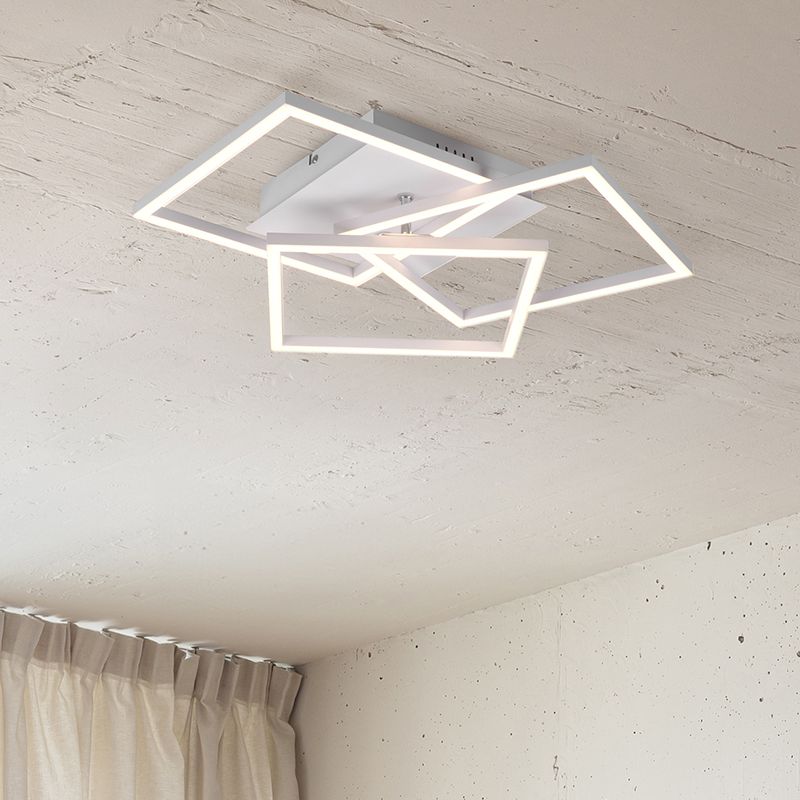 Weiße Deckenlampe Modern, Bibiana, 28W, warm- bis kaltweiß einstellbare LED, mit Fernbedienung Weiße Deckenlampe Modern, Bibiana, 28W, warm- bis kaltweiß einstellbare LED, mit Fernbedienung