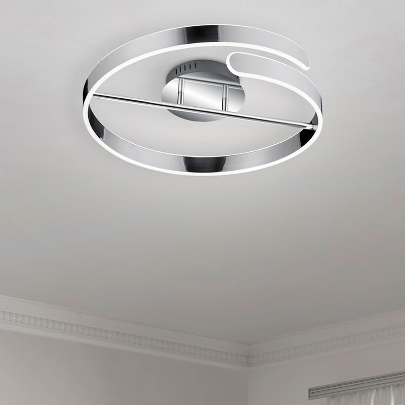 Chrom Deckenlampe Design, Resy, 37W, 4000K LED, 3-stufig dimmbar