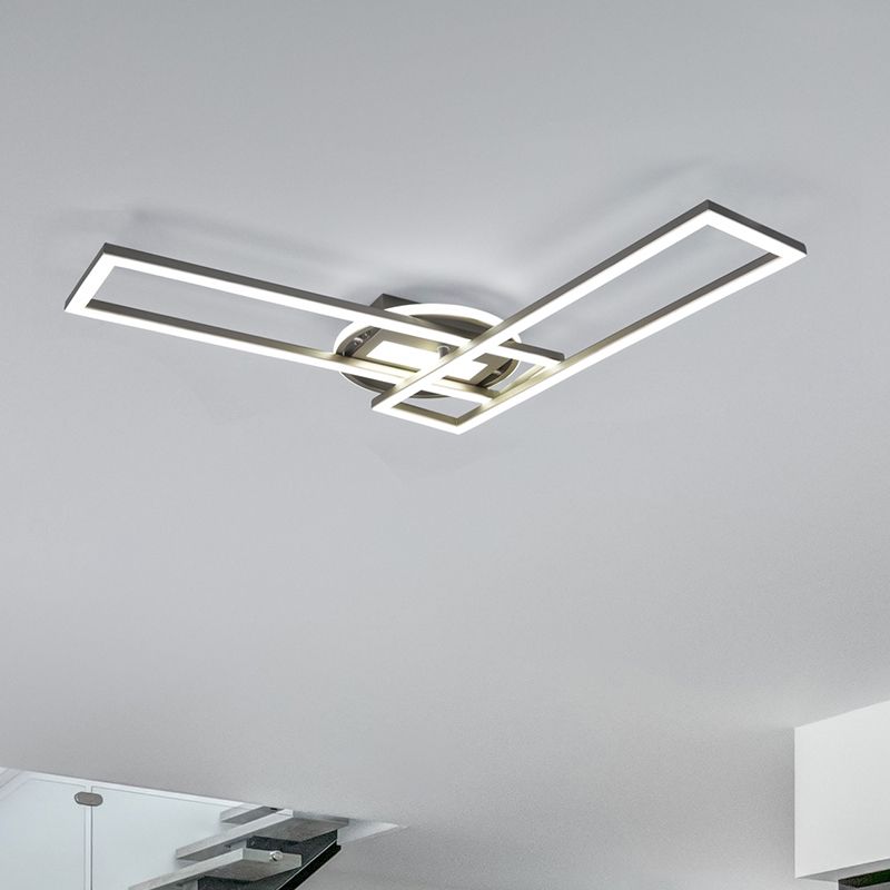 Nickel Deckenlampe Modern, Jadon, 30W, warm- bis kaltweiß einstellbare LED