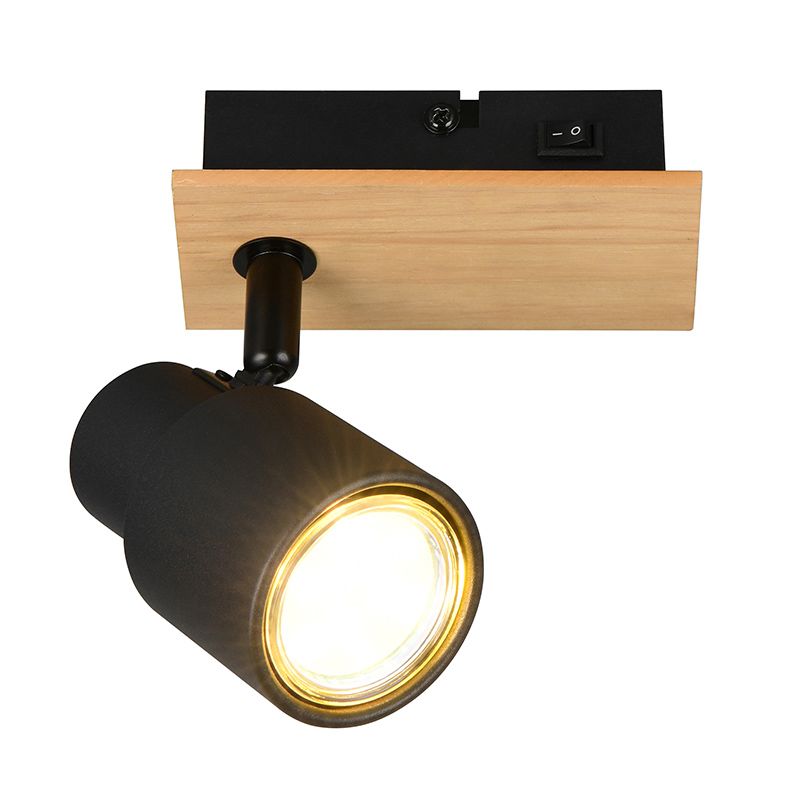 Schwarze Wandstrahler Modern, Rajeev, mit Schalter