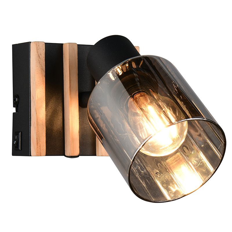 Schwarze Wandstrahler Modern, Steije, mit Schalter