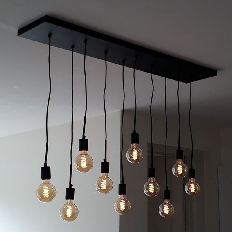 Industrielle Pendelleuchte Schwarz, Bolb