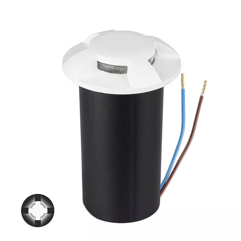 Moderne Bodeneinbaustrahler außen Weiß, Marcus, 1W, 3000K LED, IP67 Moderne Bodeneinbaustrahler außen Weiß, Marcus, 1W, 3000K LED, IP67