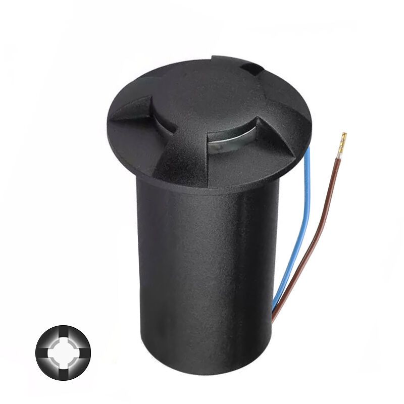 Moderne Bodeneinbaustrahler außen Schwarz, Marcus, 1W, 3000K LED, IP67