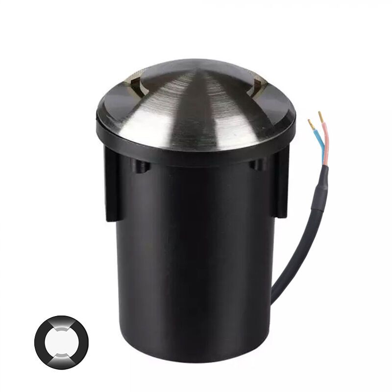 Moderne Bodeneinbaustrahler außen Silber, Marcus, IP67