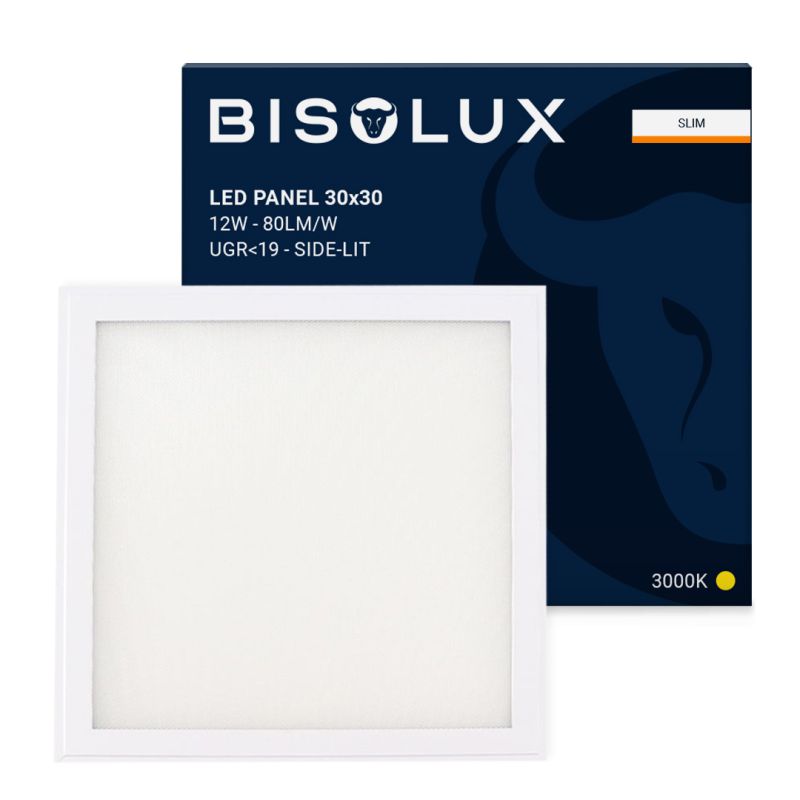 Bisolux LED Panel 30x30 - 12W - 3000K - UGR<19 - Side-lit