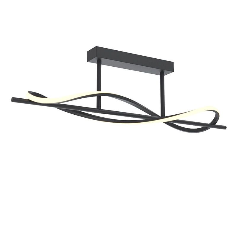 Moderne Deckenleuchte Schwarz, Levon, 30W, 3000K LED, 3-stufig dimmbar