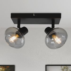 Design Deckenstrahler Skip, Glas, schwarz