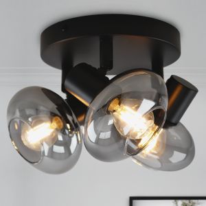 Design Deckenstrahler Skip, Glas, schwarz