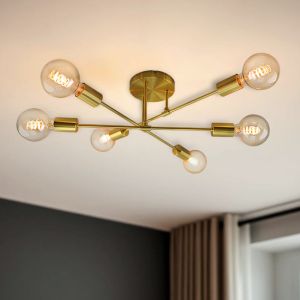 Moderne Deckenleuchte Gold, Amos