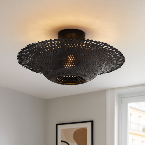 Rattan Deckenlampe Schwarz, Cordoba