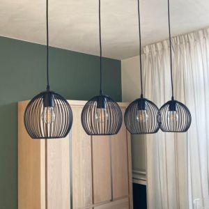 Industrielle Pendelleuchte Schwarz, Wiro