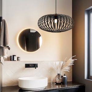 Industrielle Badezimmer Pendelleuchte Schwarz, Lieve, IP44