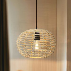 Rattan Pendelleuchte Braun, Roza