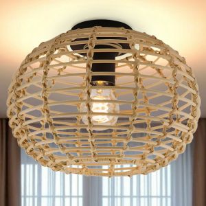 Rattan Deckenleuchte Braun, Roza
