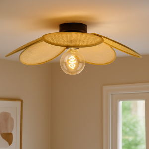 Rattan Deckenleuchte Braun, Rowen
