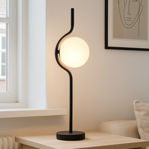 Moderne Tischleuchte Schwarz, Merel, mit Schalter
