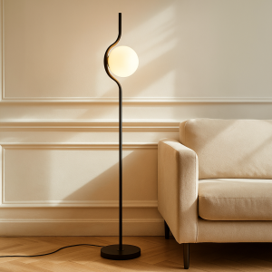 Moderne Stehlampe Schwarz, Merel, mit Schalter