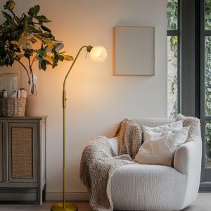 Design Stehlampe Weiß, Ayleen, mit Schalter