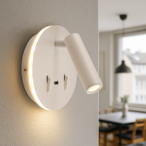 Moderne Wandleuchte Weiß, Alec, 9W, 3000K LED, mit Schalter