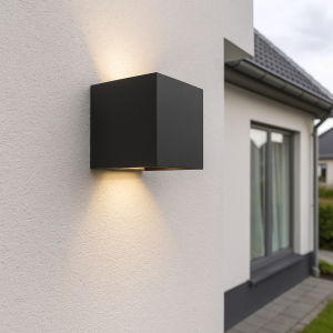 Moderne Up down Wandleuchte Schwarz, Dion, 6W, 2700K LED, IP65