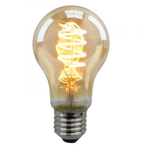 Dimmbare E27 LED Lampe, Tuelo, A60, 4w, Bernstein glas, 2200K